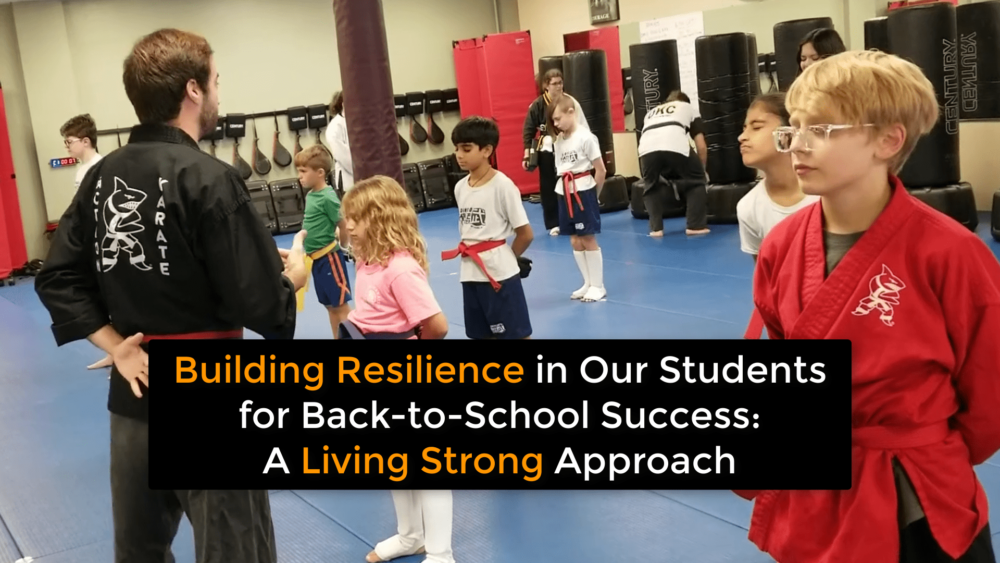 Students at Dinoto Karate, led by Head Instructor Master Magill, engage in specialized drills to build resilience as part of their back-to-school preparation. The training aligns with the Living Strong philosophy, as detailed in Peter Liciaga's book 'Living A Strong Life.