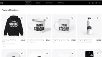 living strong store website image