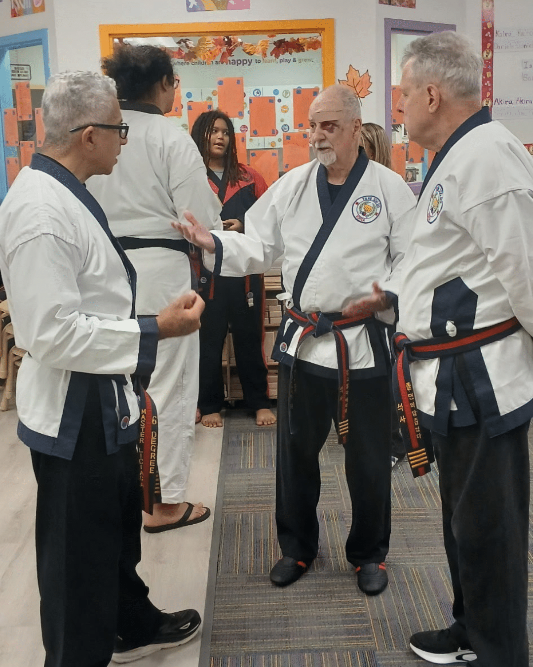 Peter Liciaga with senior martial arts masters sharing experience and knowledge